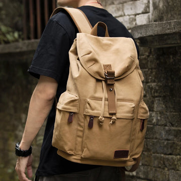 Vintage Canvas Backpack with Laptop Compartment